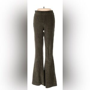 aerie XL Charcoal Gray High-Waisted Corduroy Elastic Waist Flare Pants/Leggings